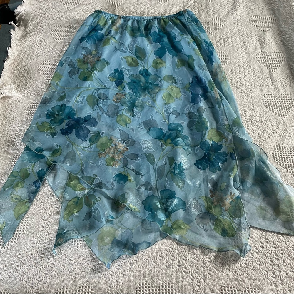 Tiered Floral Water Fairycore Skirt (14W)